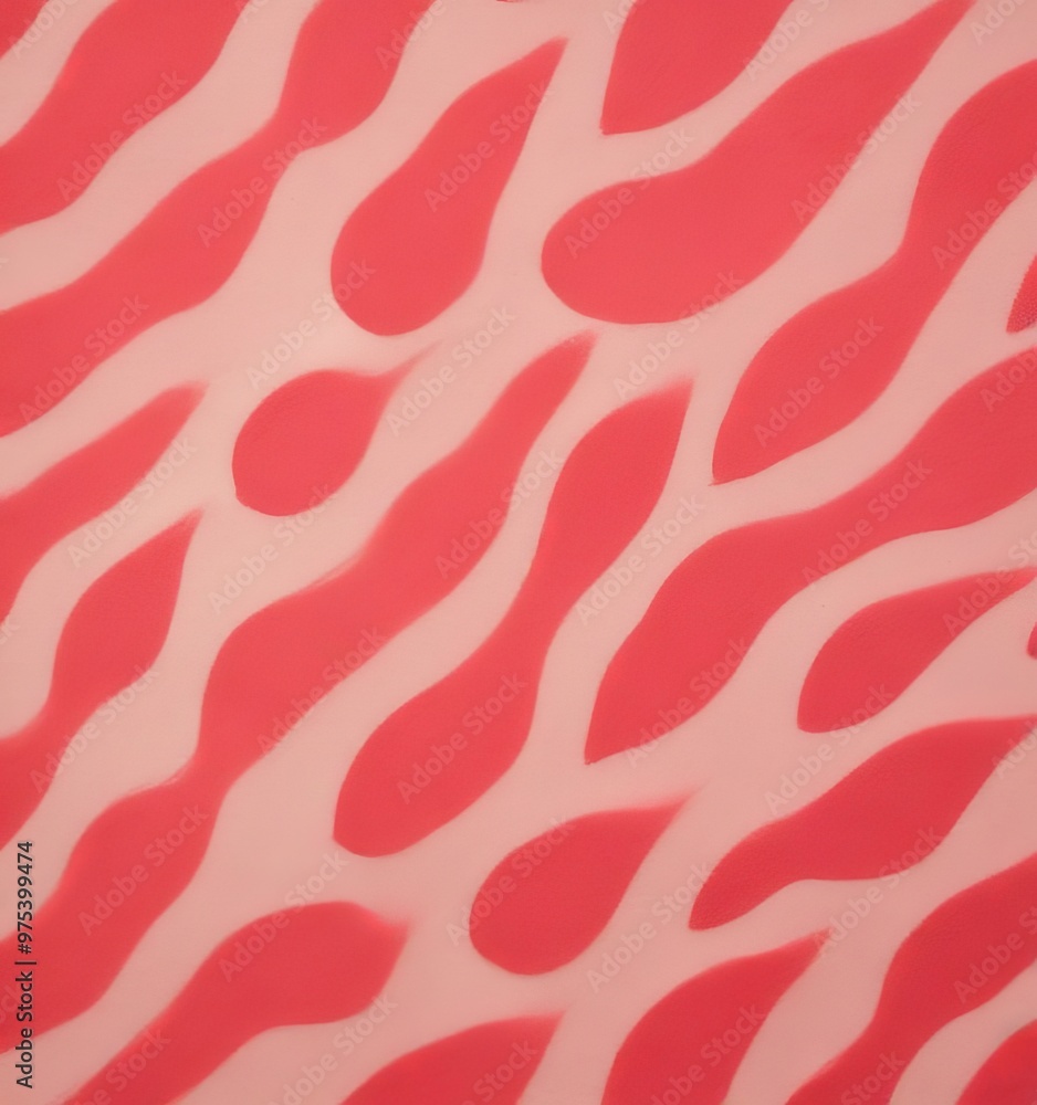 Poster a close-up view of a pattern of red and pink stripes or lines, creating a visually striking and abst