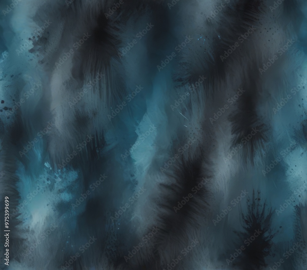 Poster the image is a digital illustration featuring a dark, moody color palette with a sense of depth and 