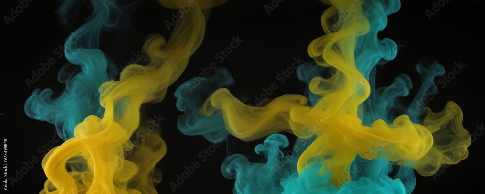 Poster vibrant smoke swirls and dances against a stark black backdrop, creating a mesmerizing and dynamic v