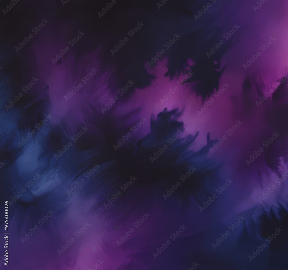 Poster a dark, abstract background with a gradient of purple and blue hues, creating a sense of depth and m