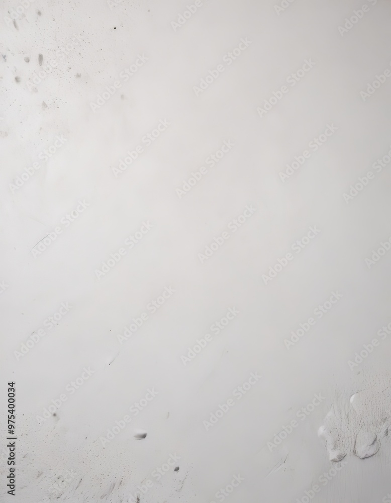 Poster a white wall with a few small stains and scratches, creating a textured and slightly dirty appearanc