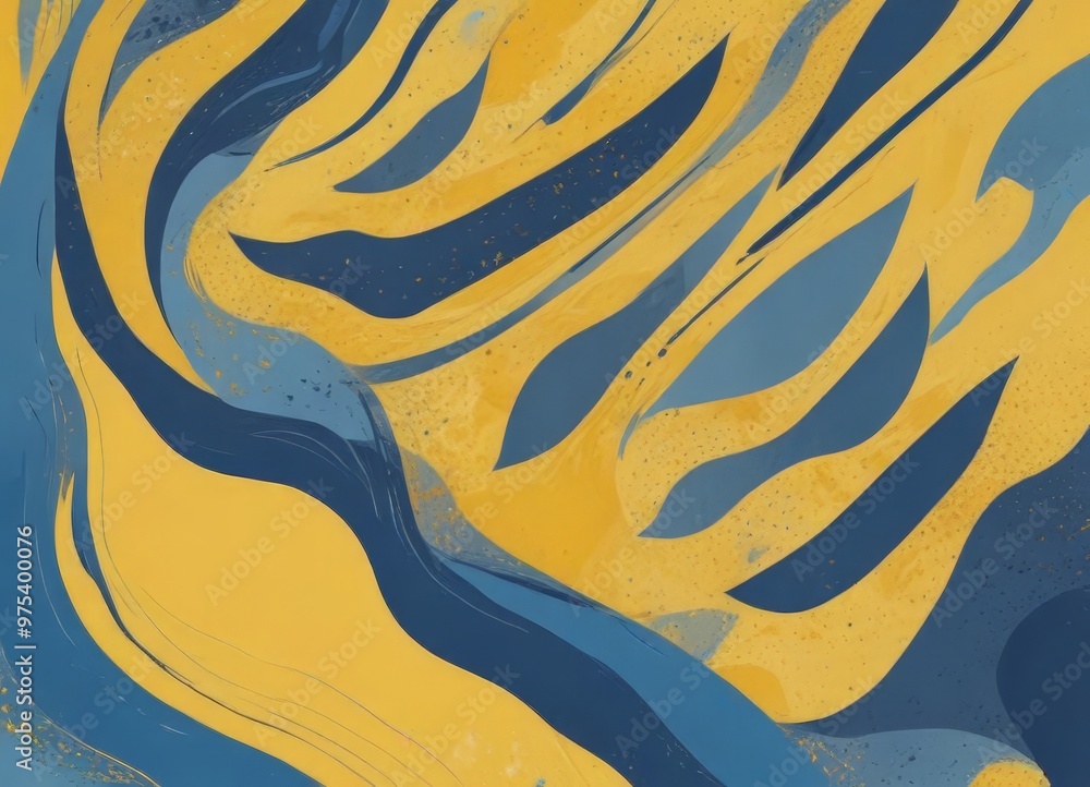 Poster the image is an abstract digital artwork featuring a vibrant pattern of overlapping lines and shapes