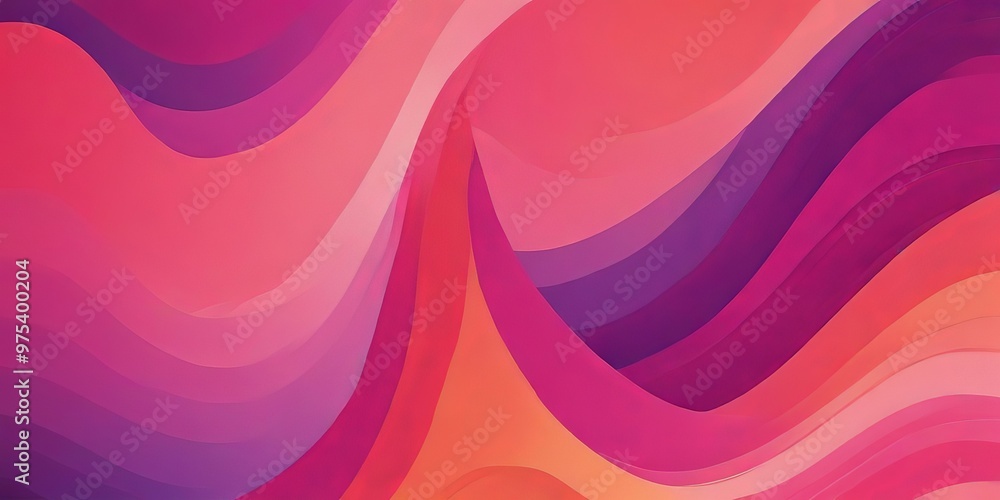 Poster a vibrant abstract pattern composed of overlapping curved lines in a variety of warm colors, includi