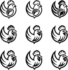 Graceful Hens Minimalist Drawings