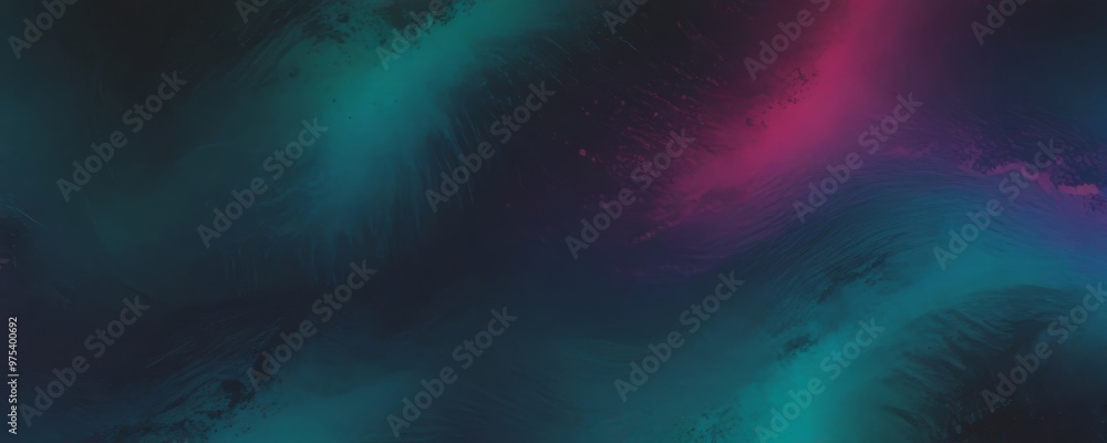 Poster a dark, abstract background with a gradient of blue and pink hues, creating a sense of depth and mov
