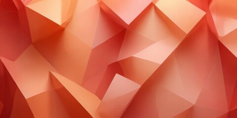 a vibrant abstract composition of overlapping triangular shapes in shades of orange and red, creating a dynamic and visually striking pattern.