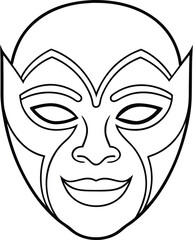 Unique Mask Symbols Artistic Line Art