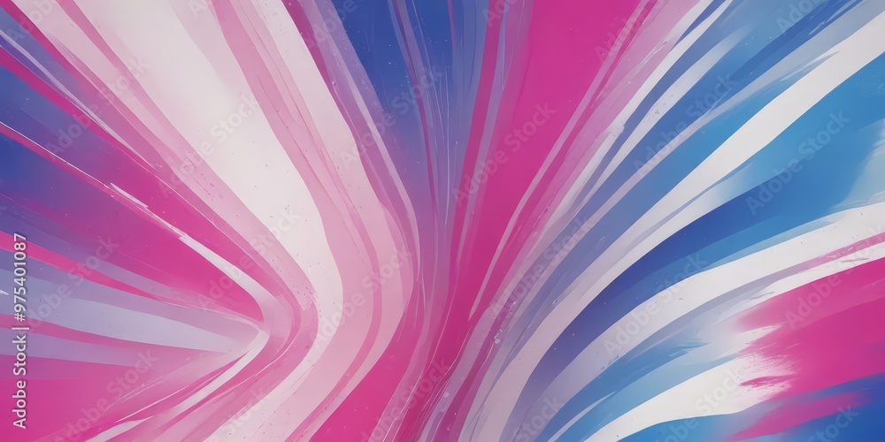 Poster a vibrant abstract pattern composed of intersecting lines in various shades of pink, blue, and white