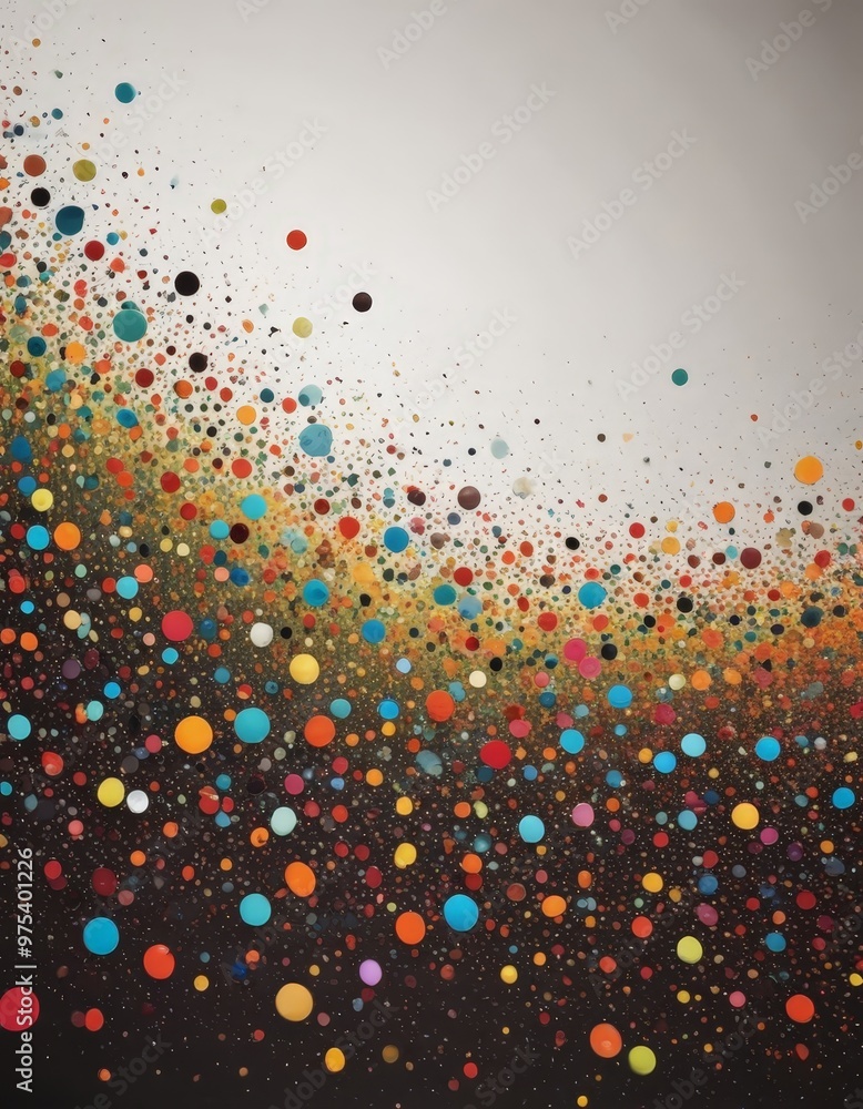 Aufkleber a vibrant abstract composition of multicolored dots and lines, creating a dynamic and energetic visu