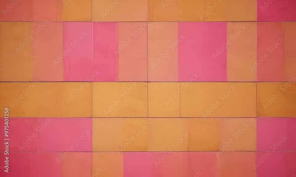 Aufkleber a grid of rectangular tiles in various shades of pink and orange, arranged in a uniform pattern.