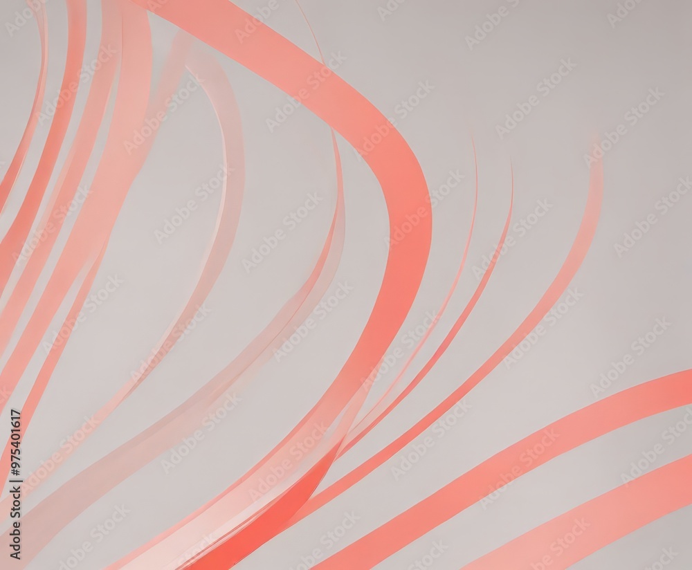 Poster a repeating pattern of curved lines in shades of pink and orange, creating a dynamic and abstract vi