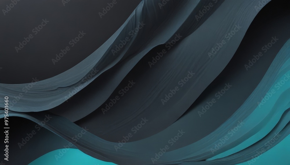 Poster a dark blue wave-like pattern with a subtle turquoise gradient, creating a visually striking abstrac
