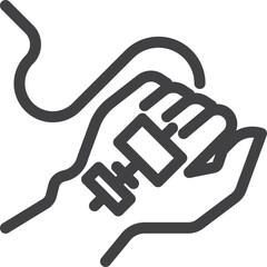 Simple vector giving salt water outline icon on white background