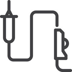 Simple vector saline cable outline icon on white background