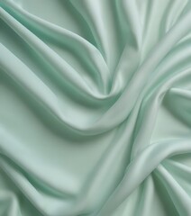 Obraz premium A close-up view of a soft, mint green fabric, with its folds and creases creating a textured and flowing appearance.