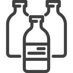 Simple vector three saline outline icon on white background