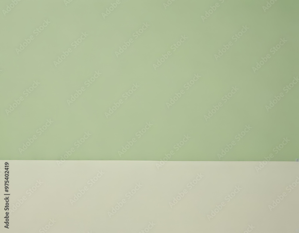 Poster a minimalist composition with a green background and a white horizontal line at the bottom.