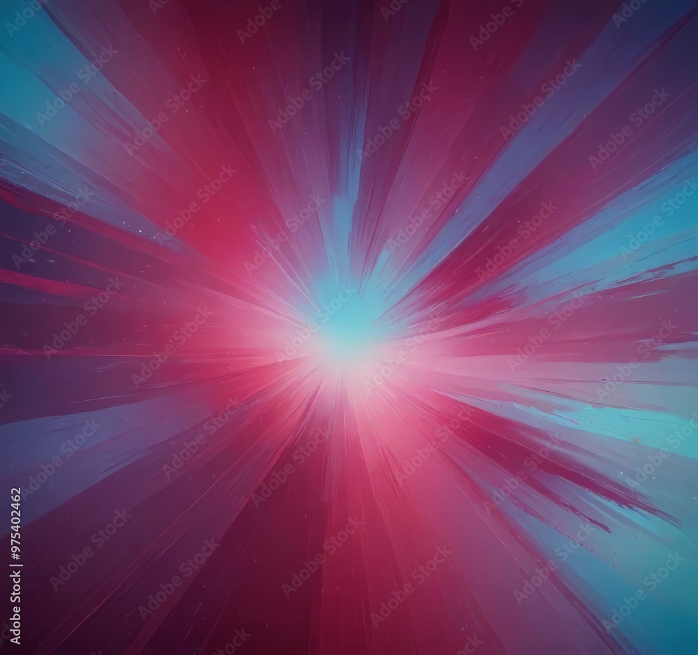 Poster a vibrant abstract background with a radial pattern of red and blue lines radiating outwards from a 