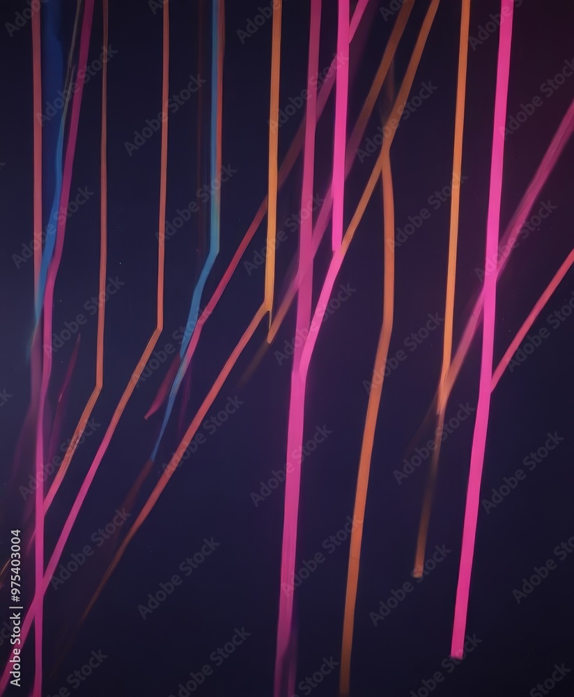 Poster a close-up view of a dark background with colorful, abstract lines and shapes.