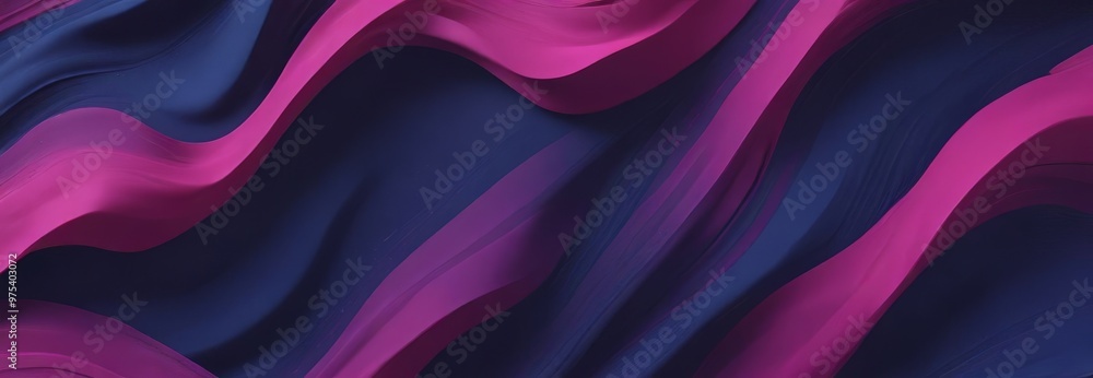Poster a vibrant abstract pattern composed of curved lines in shades of blue and pink, creating a dynamic a