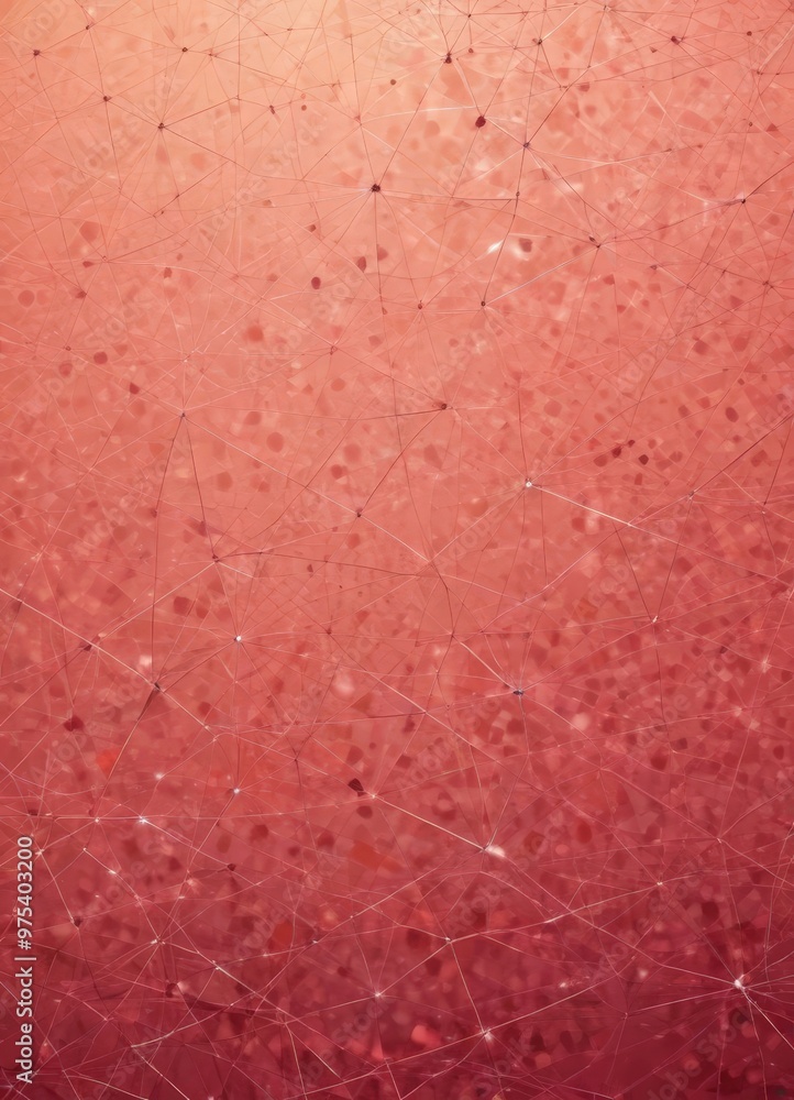 Poster a close-up view of a textured surface with a reddish-orange hue, resembling a network of interconnec