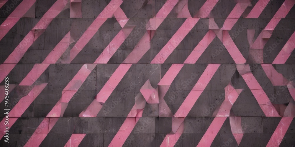 Poster a close-up view of a textured wall surface with diagonal lines in shades of pink and black.