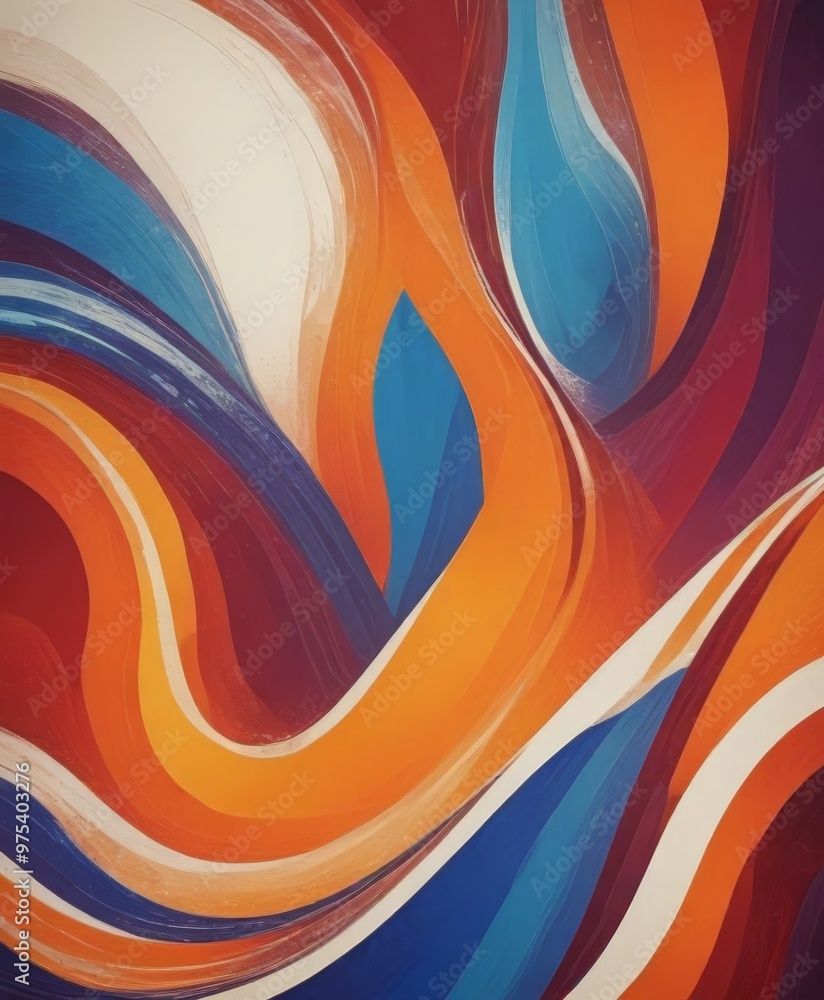 Poster the image is an abstract digital artwork featuring a vibrant composition of overlapping and intersec