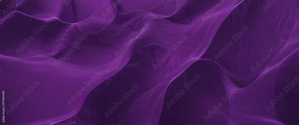 Poster a close-up view of a purple fabric with a wave-like pattern, creating a sense of movement and fluidi