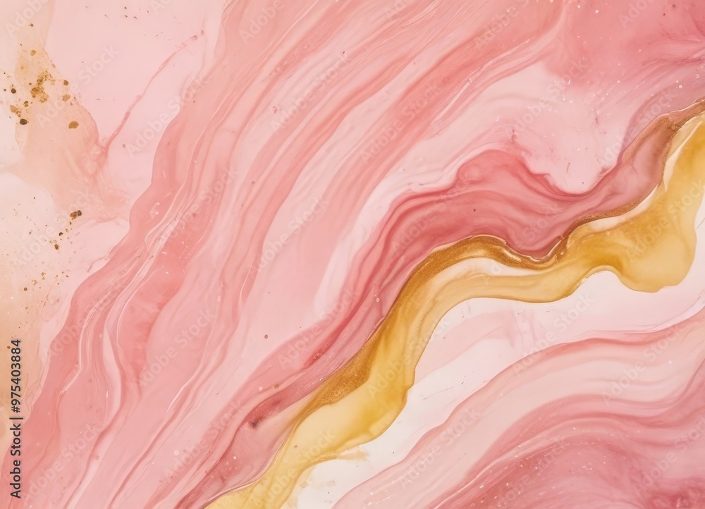 Aufkleber a vibrant abstract pattern with pink and gold hues, creating a dynamic and visually striking composi