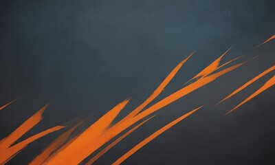 a dark blue background with a diagonal line of orange and black brushstrokes, creating a dynamic and abstract visual effect.