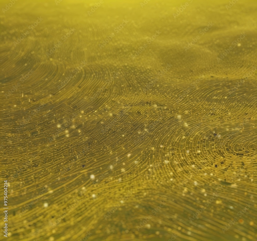 Poster a close-up view of a textured surface with a yellowish hue, featuring a pattern of small white dots 