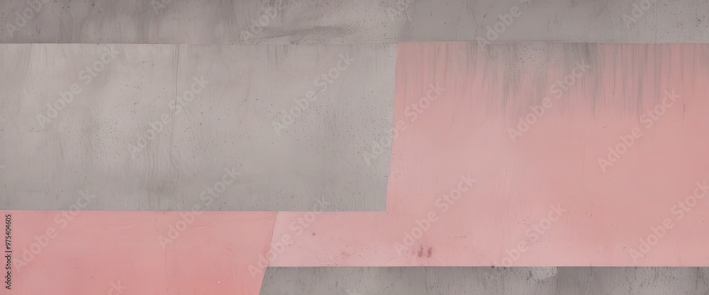 Poster a minimalist abstract composition with a combination of pink and gray colors, creating a sense of de