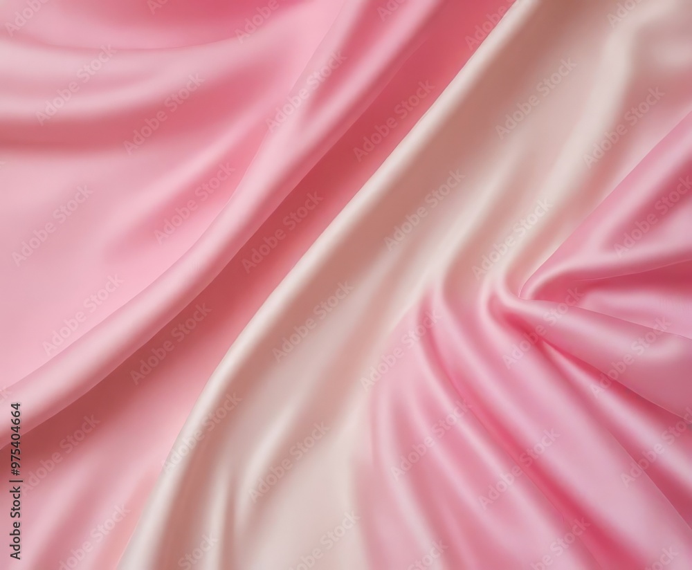 Poster a close-up view of a soft, flowing pink satin fabric, with a subtle gradient effect transitioning fr