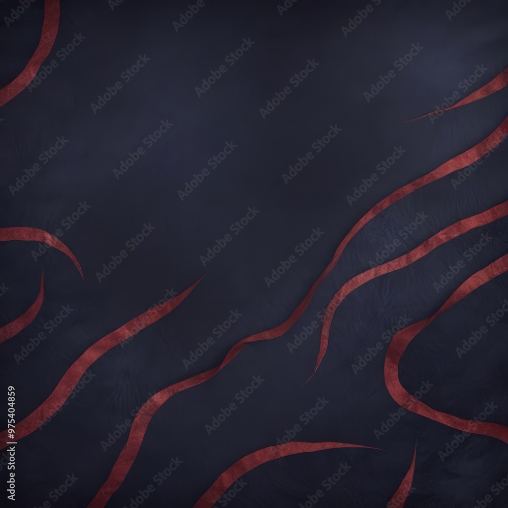 Poster a dark blue background with red, wavy lines that appear to be in motion, creating a dynamic and abst
