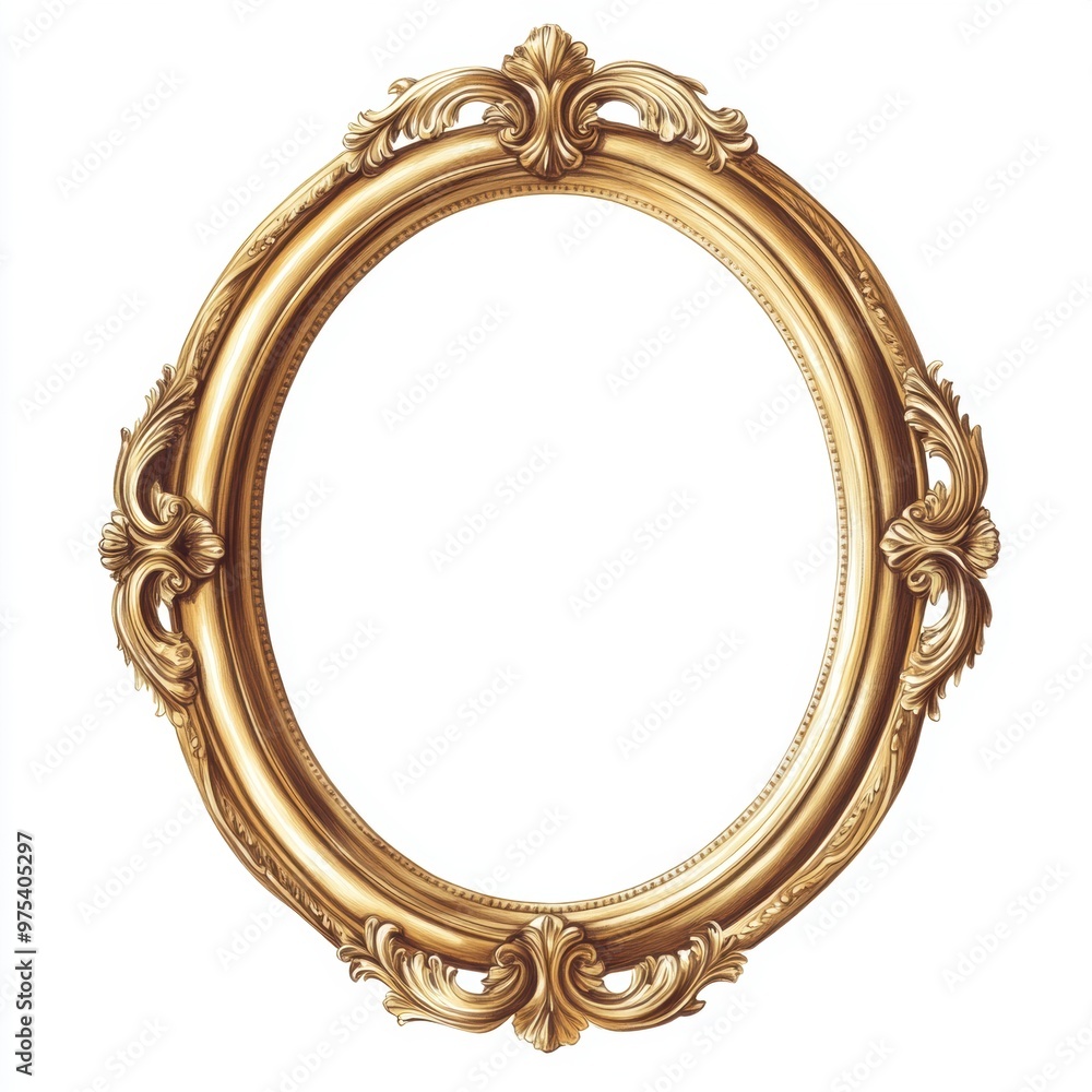 Wall mural Gold Oval Frame.