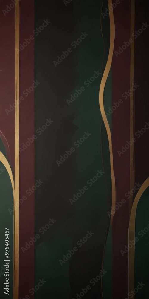 Poster the image is an abstract painting featuring vertical lines in various colors, including maroon, gree