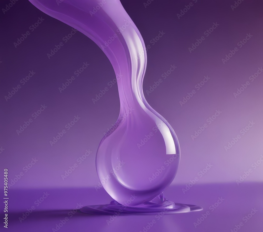 Poster a purple liquid, possibly a syrup or sauce, is captured in motion, creating a dynamic and visually a
