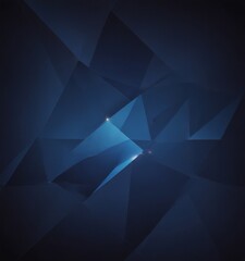 Obraz premium a dark blue abstract background composed of numerous triangular shapes, with a small, bright light shining through one of the triangles, creating a sense of depth and dimension.