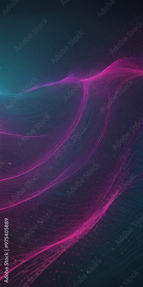 Poster a digital art piece with a gradient background transitioning from dark blue to deep purple, creating