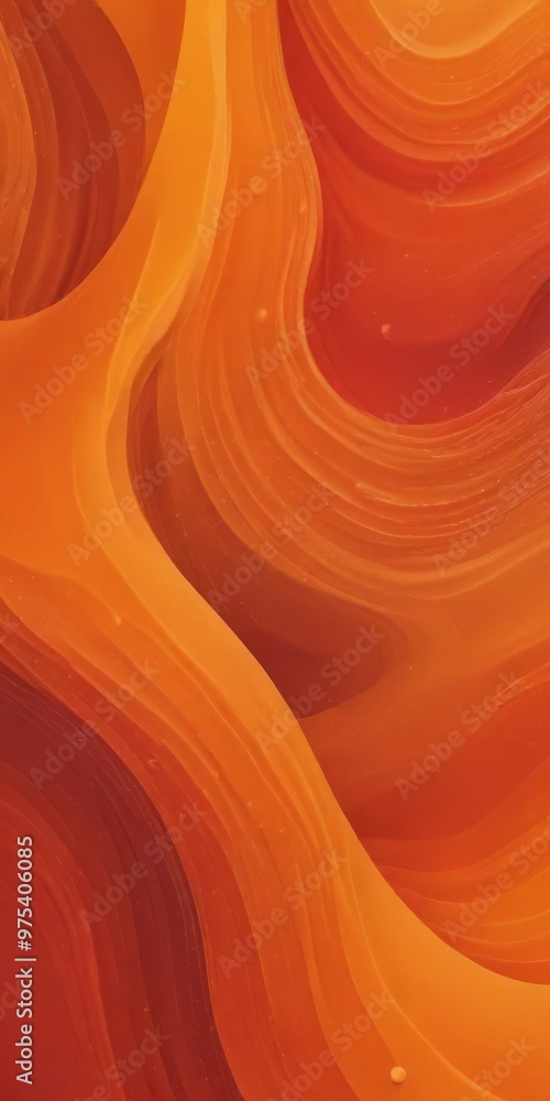 Poster a vibrant abstract pattern with swirling, overlapping orange and red hues, creating a dynamic and vi