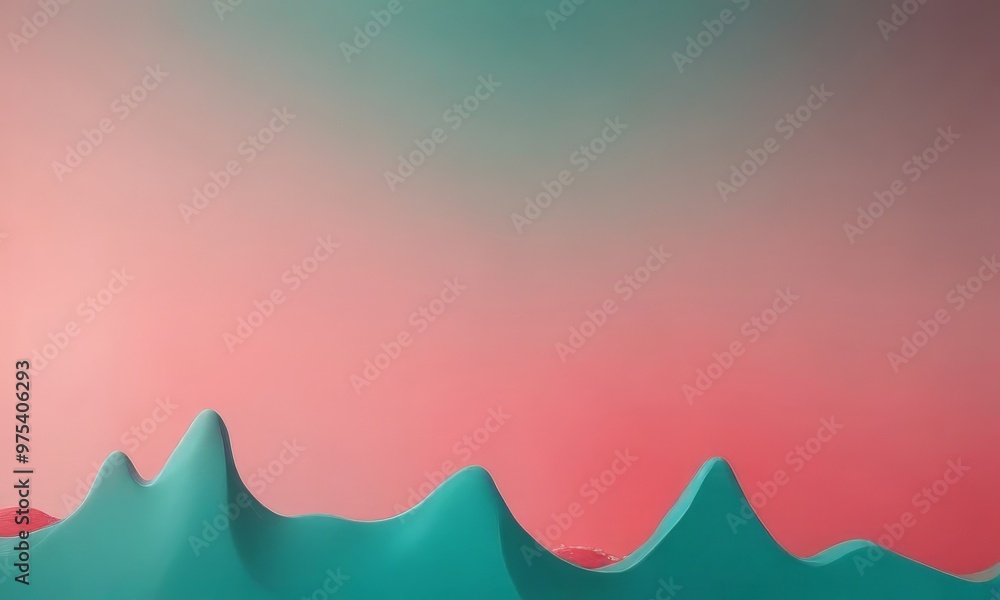 Aufkleber a gradient background transitioning from a deep pink at the top to a lighter green at the bottom, wi