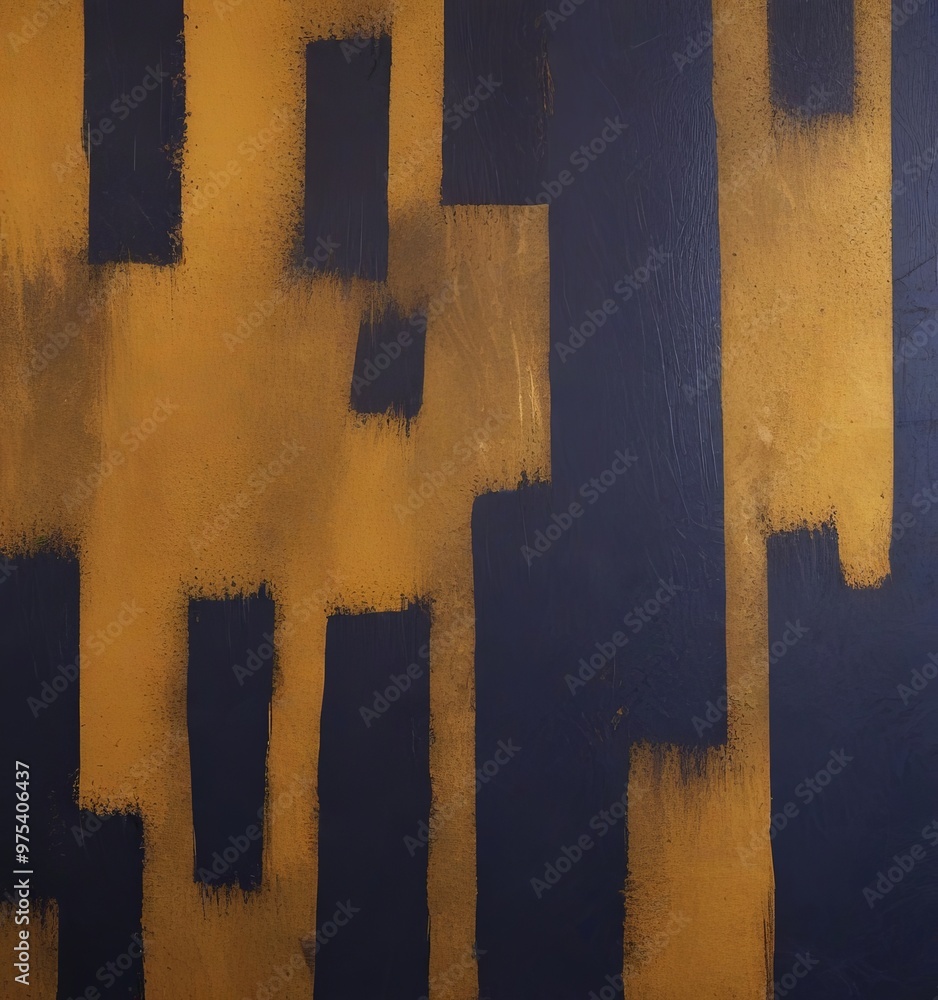 Poster a close-up view of a textured surface with vertical stripes in varying shades of yellow and black, c
