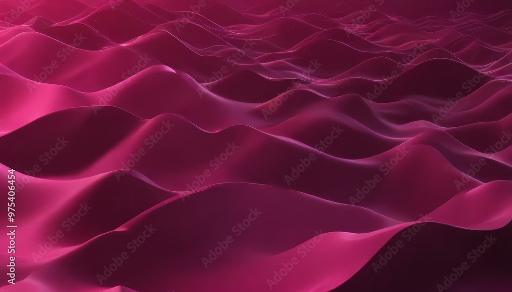 Poster the image presents a digital of a wave-like pattern, with a gradient of pink and purple hues. the wa