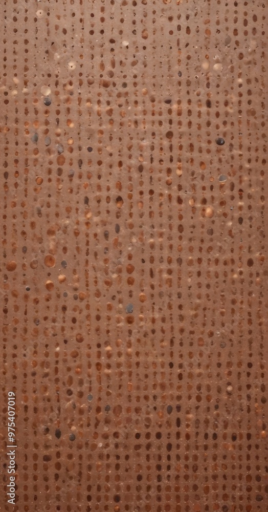 Poster a close-up view of a textured surface with a pattern of small circular holes or dots arranged in a g
