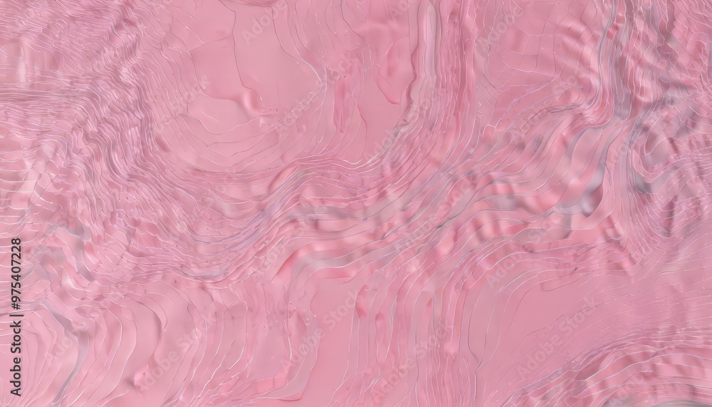 Poster a pinkish-purple abstract pattern with wavy lines and curves, creating a sense of movement and fluidity.