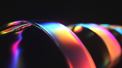 Abstract rainbow black background design, 3d rendering