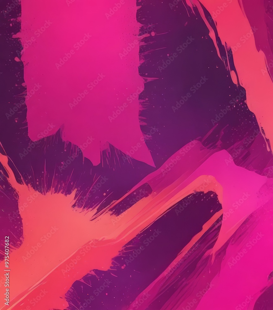 Aufkleber a vibrant abstract composition with splashes of pink and purple, creating a dynamic and energetic vi