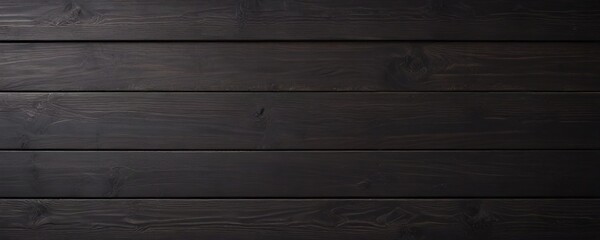 Naklejka premium A dark brown wooden surface with visible grain patterns and a uniform, horizontal arrangement of planks.