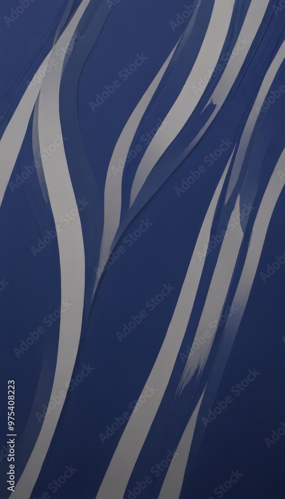 Aufkleber a close-up view of a blue and white abstract pattern, with curved lines and a sense of movement.