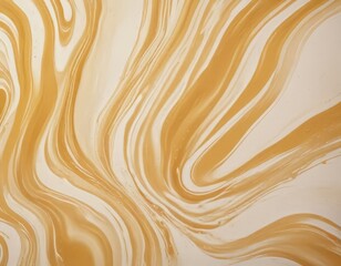 Fototapeta premium a close-up view of a marbled pattern with swirling lines of yellow and white paint, creating a dynamic and abstract visual effect.